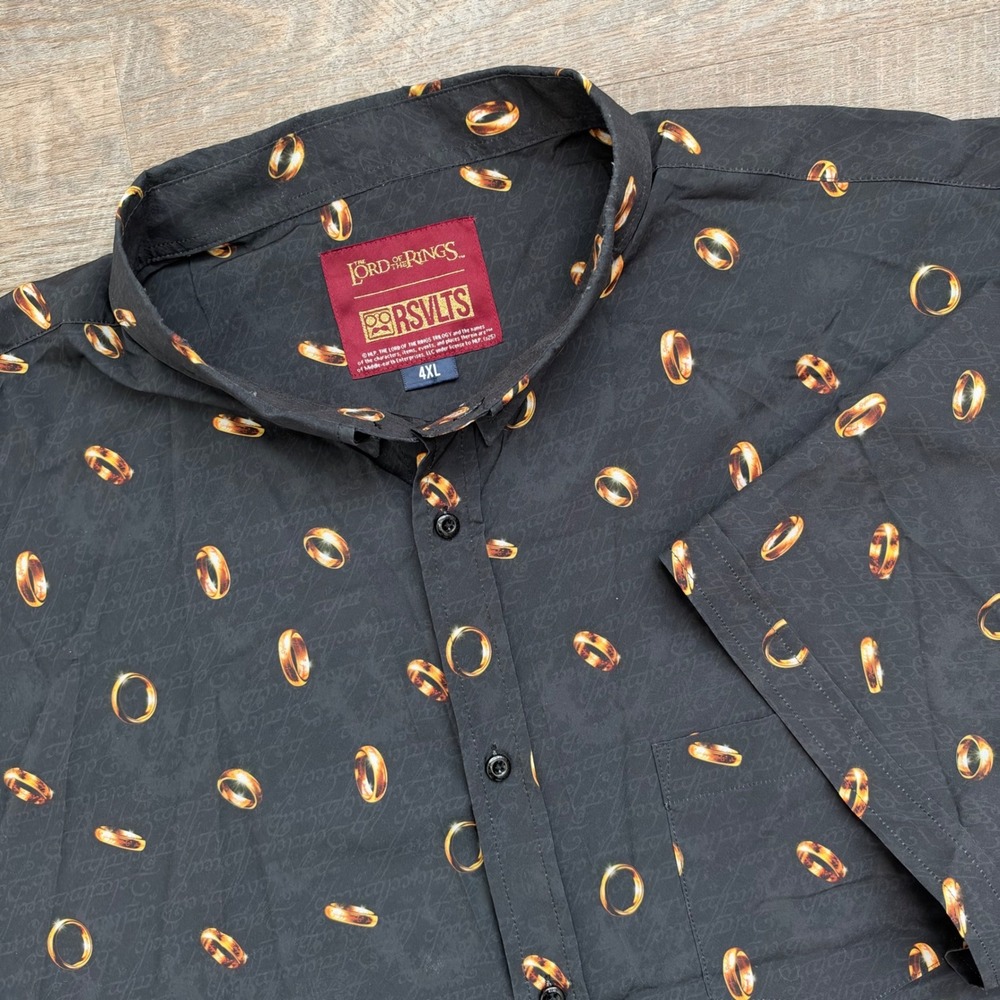 RSVLTS Lord of the Rings The One Ring Shirt 4XL KUNUFLEX Black Button Down